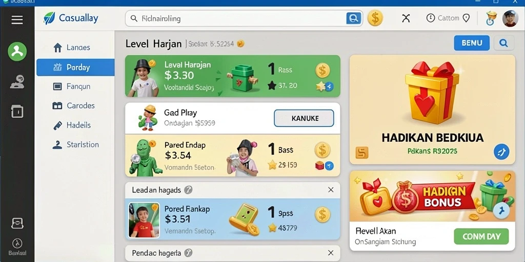 Screenshot menunjukkan level pertama yang penuh warna.